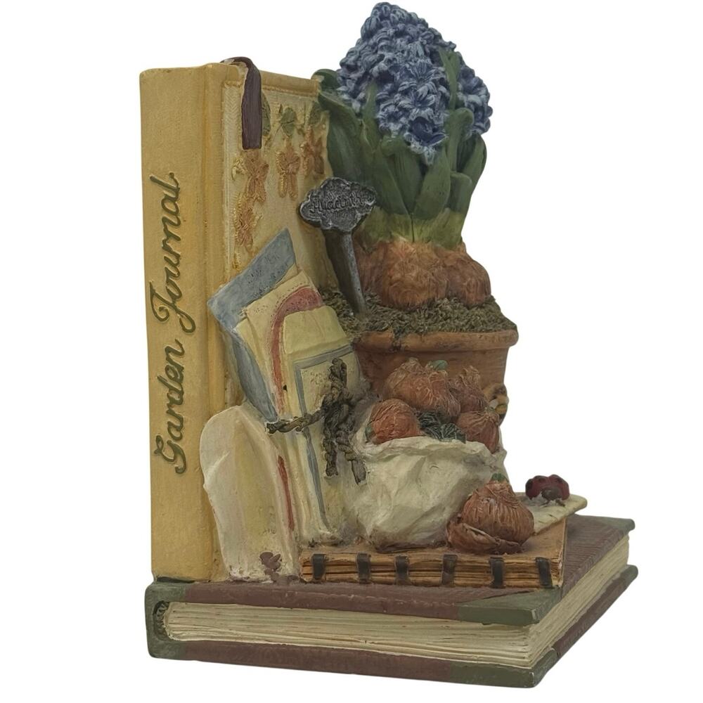 Vintage 90s Garden Bookend Gardening Theme Floral Decor